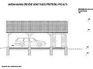 Dřevěná konstrukce přístřešku pro auta-Pstruží, ukázka návrhu.